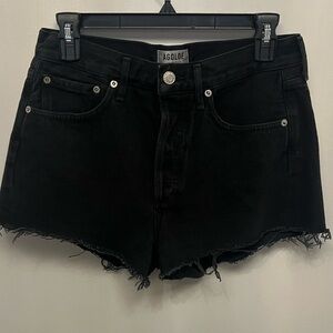 Agolde Black Denim Shorts